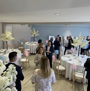 Baby shower party hall in London for celebrations.